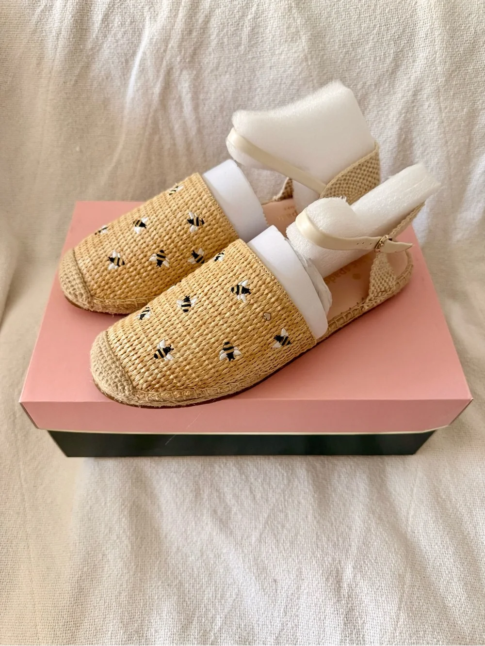Kate Spade Espadrille Sandals with Bee Embroidery